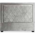 T�te de lit meghan 140cm velours argent