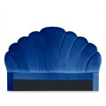 Tte de lit mermaid 160 cm velours bleu
