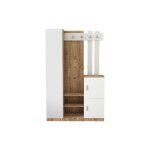 Cotecosy - porte - manteau en pin atlantique et blanc avec nombreuses �tag�res, 113, 6x179, 7 cm, pour ...