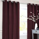 Thedecofactory - cotton look - rideau en polycoton rouge bourgogne 140x250