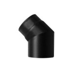 Coude 45 dn 150 emaille peint 600 degres pour poele a bois tube en acier noir sce made in italy