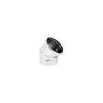 Coude 45 o 8 cm 80 mm en acier inoxydable aisi 304 pour poeles a' granule's