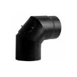 Coude 90 avec inspection dn 120 emaille peint 600 degres pour poele a bois. tube en acier emaille noir ...