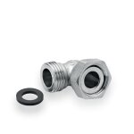 Forge adour ? coude 90� raccord gaz ? inox et laiton ? joint caoutchouc ? fixation filet�e pour installation ...