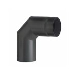 Ala - coude 90� en porcelaine pour po�les � bois noir mat ' smalto top' - � mm. 150