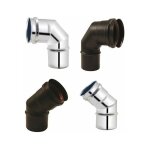 Coude apollo pellets 45 et 87 - coude  87  - finition : noir mat, d. 80