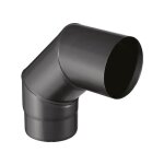 Joncoux - coude pour �vacuation des fum�es - 90�d'angle - �mail 0. 7mm - noir mat - �150mm