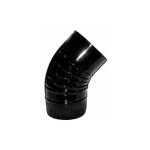 Coude de po�le en acier vitrifi� noir, 110 mm, 45�.