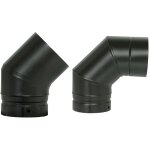 Coude � segments �maill� pour po�le � bois - coude � 45� - diam�tre 130 - couleur : noir mat