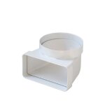 Coude vertical tube ventilation rond �125 � tube rectangulaire 150 x 70 mm ? pvc blanc pour canalisation ...