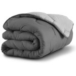 Idmarket - couette 200x200 cm abby bicolore gris clair et gris 300 gr