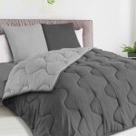Idmarket - couette 220x240 cm abby bicolore gris clair et gris 300 gr + 2 oreillers Idmarket - couette 220x240 cm abby bicolore gris clair et gris 300 gr + 2 oreillers