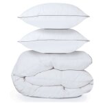 Idmarket - couette 240x260 cm aela en plume d'oie anti acarien 500 gr + 2 oreillers