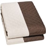 Emmevi mv s. p. a. - couette double face couverture douce couvre lit mi saison couleur unie marron - ...