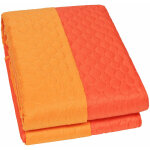 Emmevi mv s. p. a. - couette double face couverture douce couvre lit mi saison couleur unie orange - ...