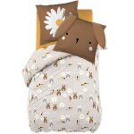 Couette enfant imprim�e 140x200 cm - lapin - beige