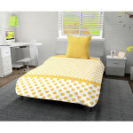 Soleil d ocre - couette imprime 140x200 cm pois jaune