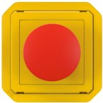 Coup de poing d'urgence poussoir � impulsion arr�t �tanche plexo ip55 avec enjoliveur jaune et bouton ...