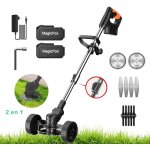 Coupe bordure sans fil avec 2 batteries, roue de guidage amovible, débroussailleuse Électrique sans fil ... Coupe bordure sans fil avec 2 batteries, roue de guidage amovible, débroussailleuse Électrique sans fil ...