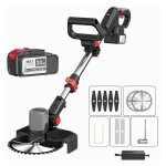 Jamais utilise] coupe bordure sans fil 21v dbroussailleuse  batterie 4. 0ah poigne rglable tube tlescopiq ...