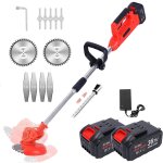 Coupe - bordures sans fil 36v, avec tte pivotante, tube tlescopique et 2 poignes, livr avec 2 batteries ...