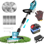 Coupe bordures sans fil, sdlogal, lame de scie de 9 pouces, 2 types de lames, batterie 21v et chargeur, ...