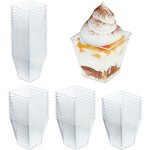 Relaxdays coupes  dessert, lot de 50, verrines rutilisables, pour tiramisu, pudding, etc. , plastique, ...
