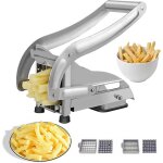 Coupe - frites am�lior� 2024, coupe - pommes de terre en acier inoxydable avec 2 lames pour frites, l�gumes, ...