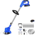 Coupe - herbe / coupe - bordures sans fil 2 en 1, 2 piles et chargeur inclus (1, 5 ah), lames et coupe ...