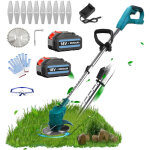 Coupe - herbe �lectrique sans fil coupe - herbe coupe - bordure de jardin + lames, avec 2 batteries 5, ...