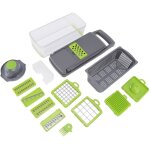 Coupe - l�gumes multifonction avec s�parateur de blanc d'?uf, 6 lames, broyeur d'ail, grande capacit�, ...