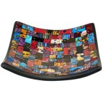 Coupelle vide poche artisanale rouge et bleu