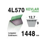 Courroie 4l570 - 4l57 mtd 754124 - 90 - 47 - 308 john deere m43489 - m47770 staub 519003581 - 30121