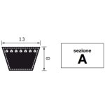 Courroie en caoutchouc toil� section a84 1 / 2 d�veloppement primitif 2180mm machine agricole