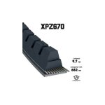 Courroie tondeuse trap�zo�dale crant�e xpz670 - 9, 7 mm x 682 mm