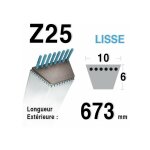 Courroie lisse z25 668mm ? section 10x6mm ? pour tondeuses autotract�es ? remplacement courroies d'origine ...