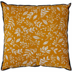 Coussin 40x40 cm garden 100% coton moutarde ecru bourdon noir