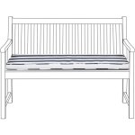 Coussin d'assise pour banc de jardin en tissu hydrofuge anti - uv et anti - taches � rayures bleues id�al ...