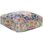 Beliani - coussin d'assise de sol en coton carr motif abstrait 50 cm multicolore oued