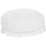 Beliani - coussin d'assise de sol rond moelleux en coton 50 cm blanc oulad