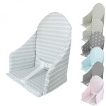Coussin d'assise universel miam avec harnais pour chaise haute bb - gris clair zig zag monsieur bb ...