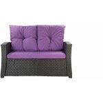 Coussins de canap� de jardin en r�sine tress�e 112x50x7 + 256x50cm coussins d'ext�rieur violet set de ...