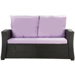 Coussins de canap� de jardin en r�sine tress�e 112x50x7 + 256x50cm coussins d'ext�rieur violet set de ...