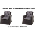 Coussins de chaise en rsine tresse 56x52x7cm lot de 2 coussins de chaise extrieur, coussin de fauteuil ...