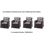 Coussins de chaise en rsine tresse 56x52x7cm lot de 4 coussins de chaise rotin, coussin de fauteuil ...