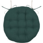 Coussin de chaise ronde r�versible cobalt et lin