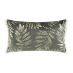 Coussin dco  franges 'adelor' 30x50cm anthracite