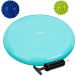 Coussin d'équilibre à picots, avec 2 balles de massage, sport, ø 32 cm, 140 kg, avec pompe, vert - relaxdays ... Coussin d'équilibre à picots, avec 2 balles de massage, sport, ø 32 cm, 140 kg, avec pompe, vert - relaxdays ...