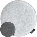 Dunedesign 30mm coussin en feutre de chaise rond � 35cm chaud r�versible gris