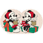 Coussin forme mickey et minnie noël - 40x40cm Coussin forme mickey et minnie noël - 40x40cm